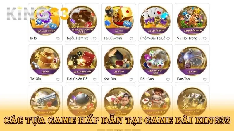 Những trò hấp dẫn tại game bài King33