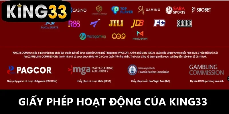 Giới thiệu King33 về giấy phép hoạt động